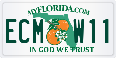 FL license plate ECMW11