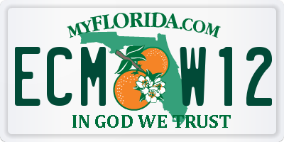 FL license plate ECMW12