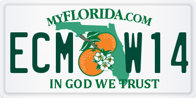 FL license plate ECMW14