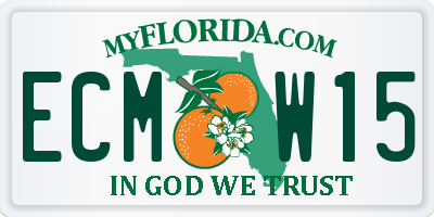 FL license plate ECMW15