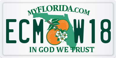 FL license plate ECMW18