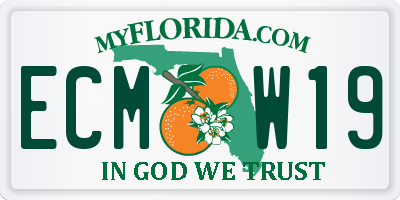 FL license plate ECMW19