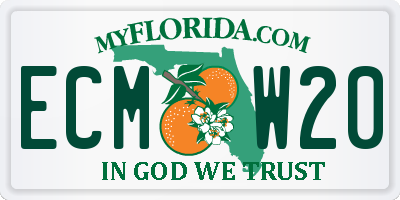 FL license plate ECMW20