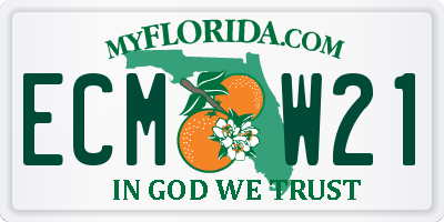 FL license plate ECMW21
