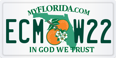 FL license plate ECMW22