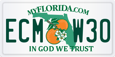 FL license plate ECMW30