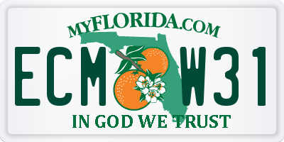 FL license plate ECMW31