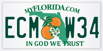 FL license plate ECMW34