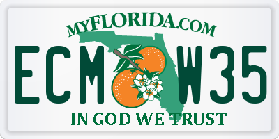 FL license plate ECMW35