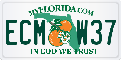 FL license plate ECMW37