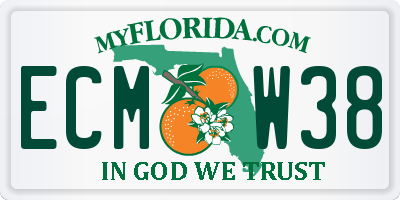 FL license plate ECMW38