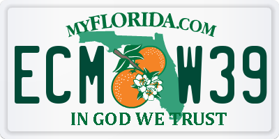 FL license plate ECMW39