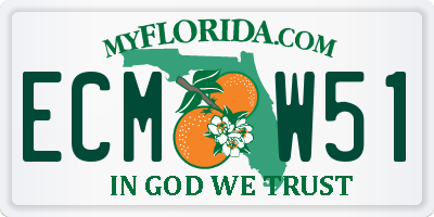 FL license plate ECMW51