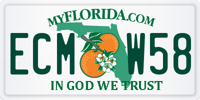 FL license plate ECMW58