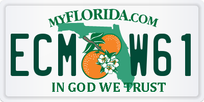 FL license plate ECMW61