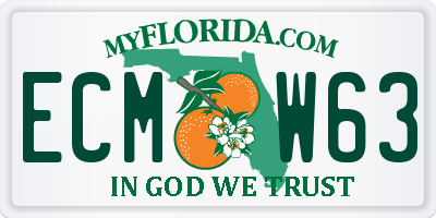 FL license plate ECMW63