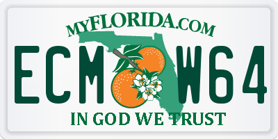 FL license plate ECMW64