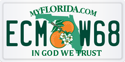 FL license plate ECMW68