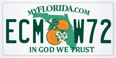 FL license plate ECMW72