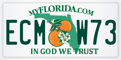FL license plate ECMW73