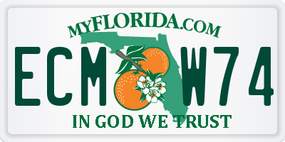 FL license plate ECMW74