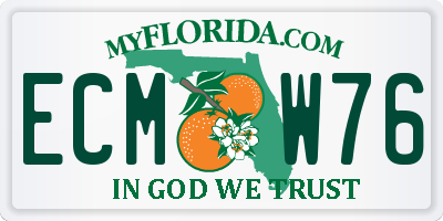 FL license plate ECMW76