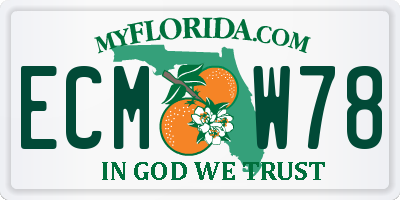 FL license plate ECMW78