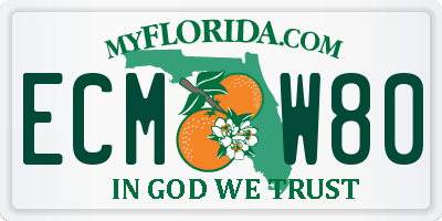FL license plate ECMW80