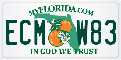 FL license plate ECMW83