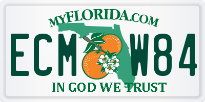 FL license plate ECMW84