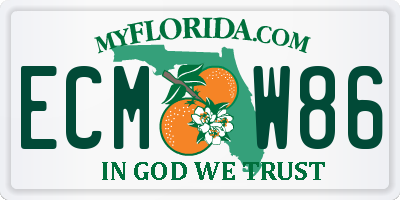 FL license plate ECMW86