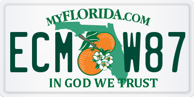 FL license plate ECMW87