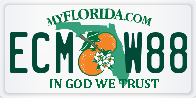 FL license plate ECMW88
