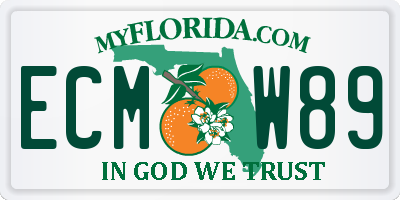 FL license plate ECMW89