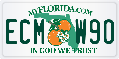 FL license plate ECMW90