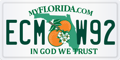 FL license plate ECMW92