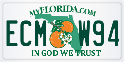 FL license plate ECMW94