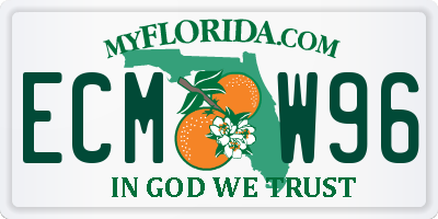 FL license plate ECMW96