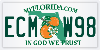 FL license plate ECMW98