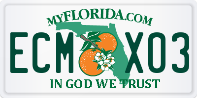 FL license plate ECMX03