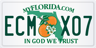 FL license plate ECMX07