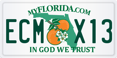FL license plate ECMX13