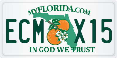 FL license plate ECMX15
