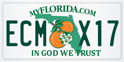FL license plate ECMX17