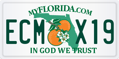 FL license plate ECMX19