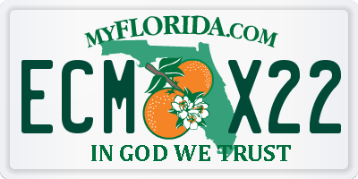 FL license plate ECMX22