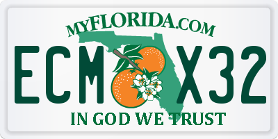 FL license plate ECMX32