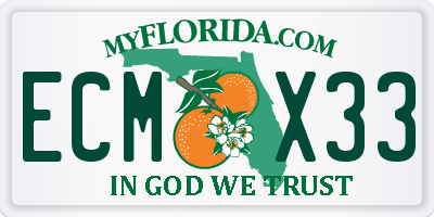 FL license plate ECMX33