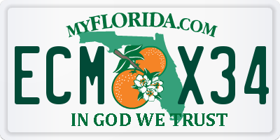 FL license plate ECMX34
