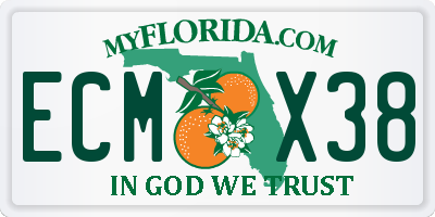 FL license plate ECMX38